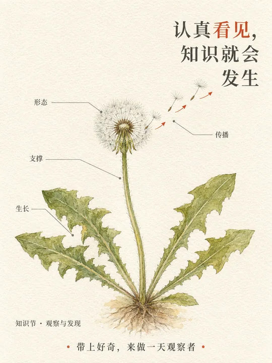 知识节田野观察手册蒲公英海报