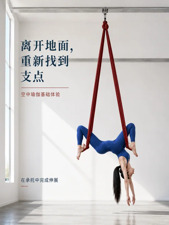 离开地面重新找到支点:现代空中瑜伽海报