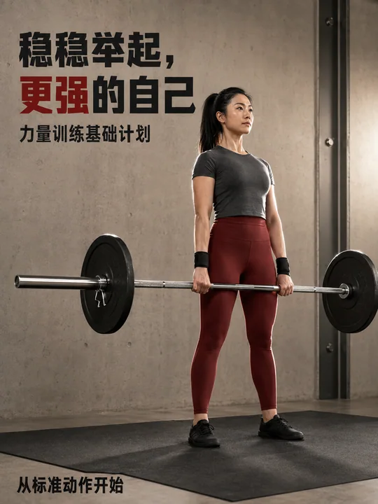 稳稳举起力量之美：健身房招募商业海报