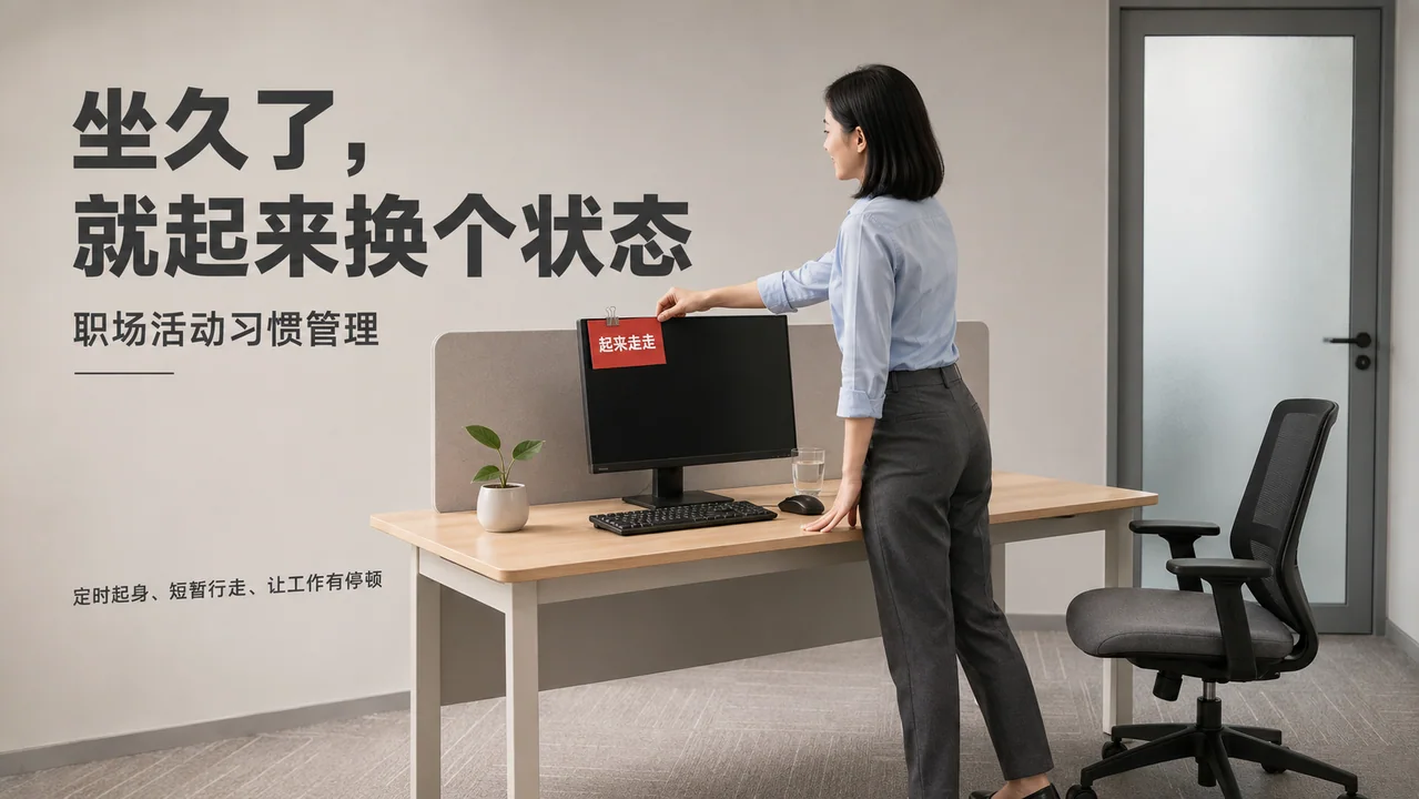 职场健康海报：告别久坐起身行动时刻