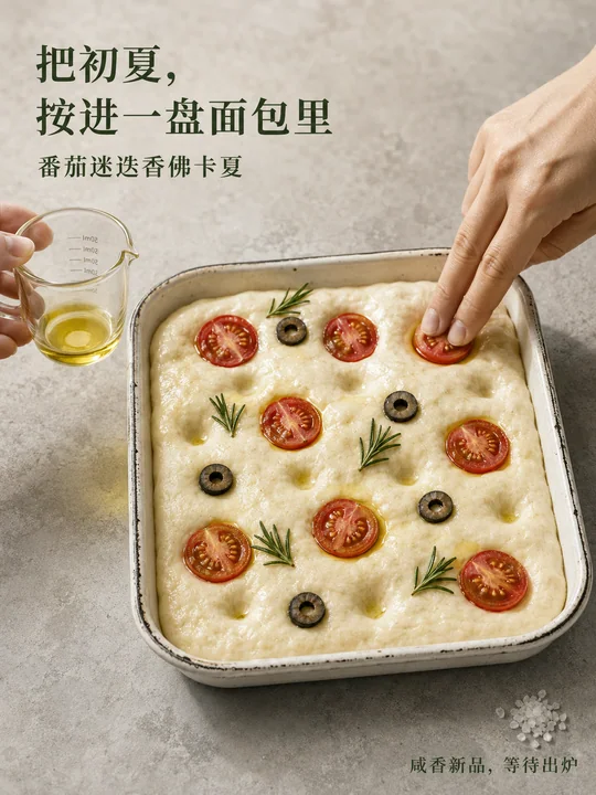 把初夏的清爽按进佛卡夏面团里