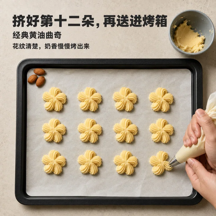 挤好最后一朵曲奇：治愈系烘焙美学海报
