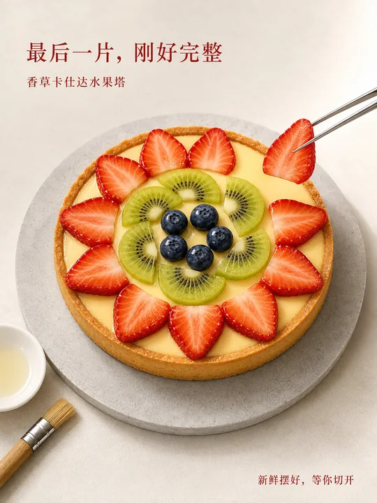 最后一片的仪式感，完美主义水果塔海报