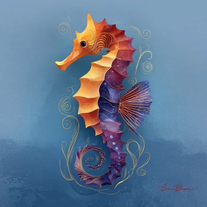 抽象海马流光溢彩