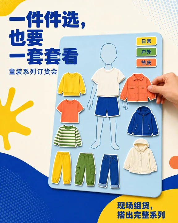 创意拼贴童装订货会波普风海报