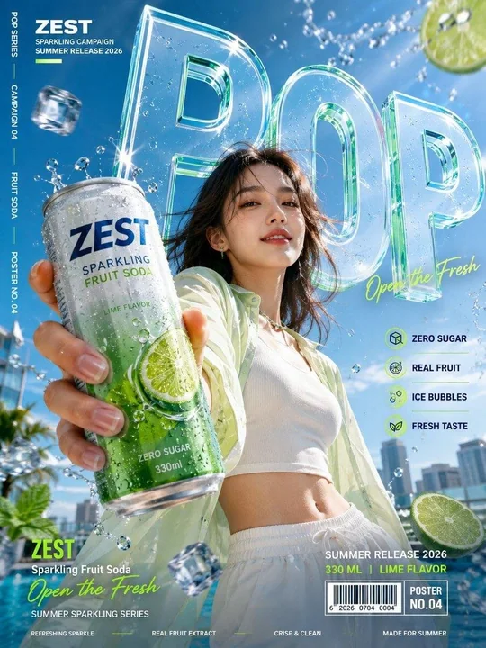 虚构品牌商业广告海报设计提示词