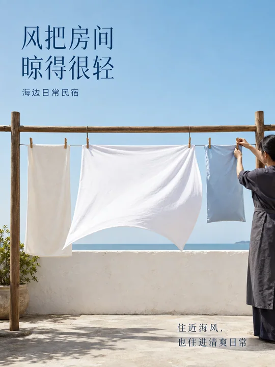 风把房间晾得很轻:海边清爽日常海报