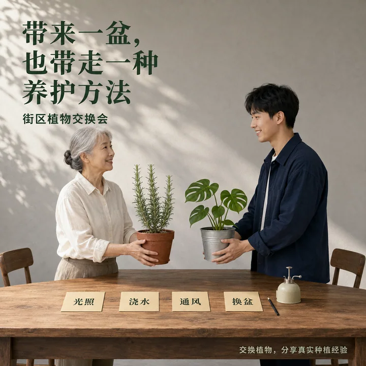 社区植物交换会:带来一盆带走一种方法