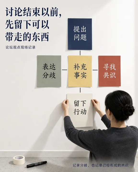 极简主义论坛共识视觉记录海报