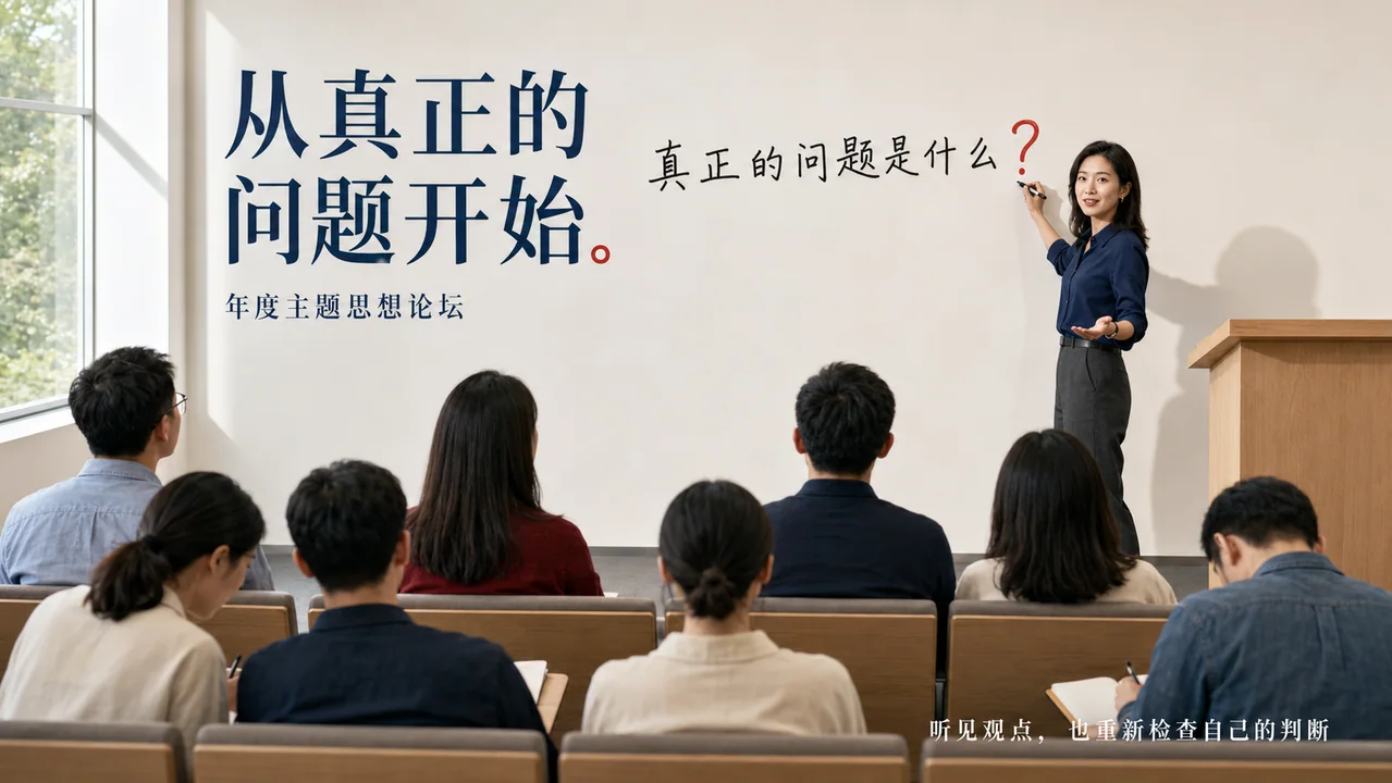 思想论坛海报：发问的智慧瞬间