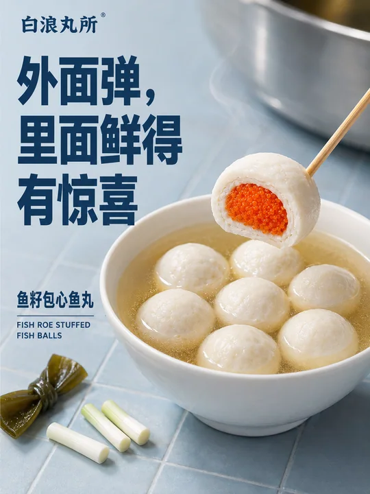 白浪丸所:爆汁鱼籽包心丸海报