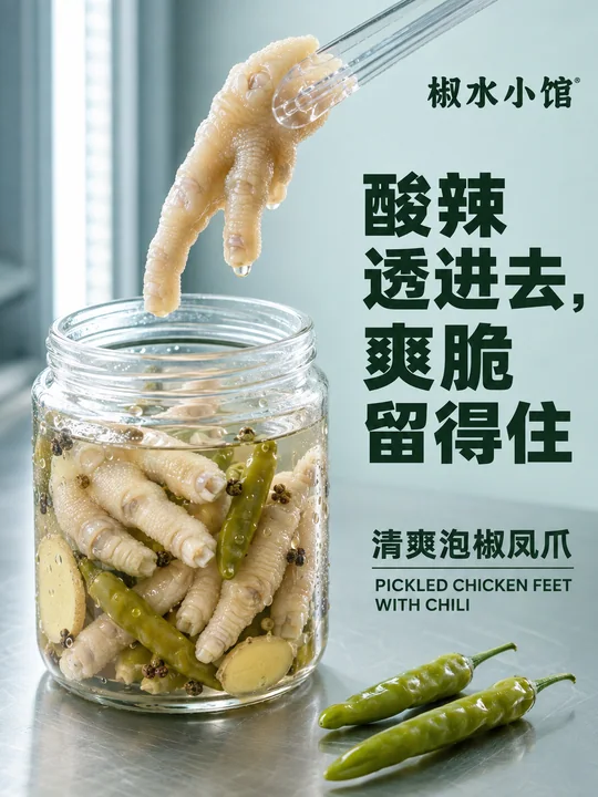 椒水小馆清爽泡椒凤爪商业摄影海报