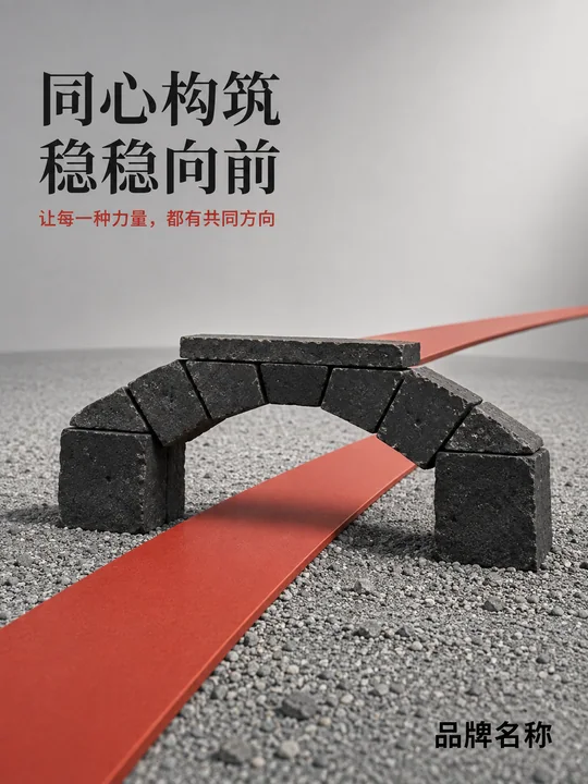 同心构筑稳稳向前企业品牌海报