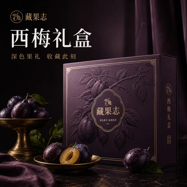 极简暗调西梅礼盒品牌视觉大片