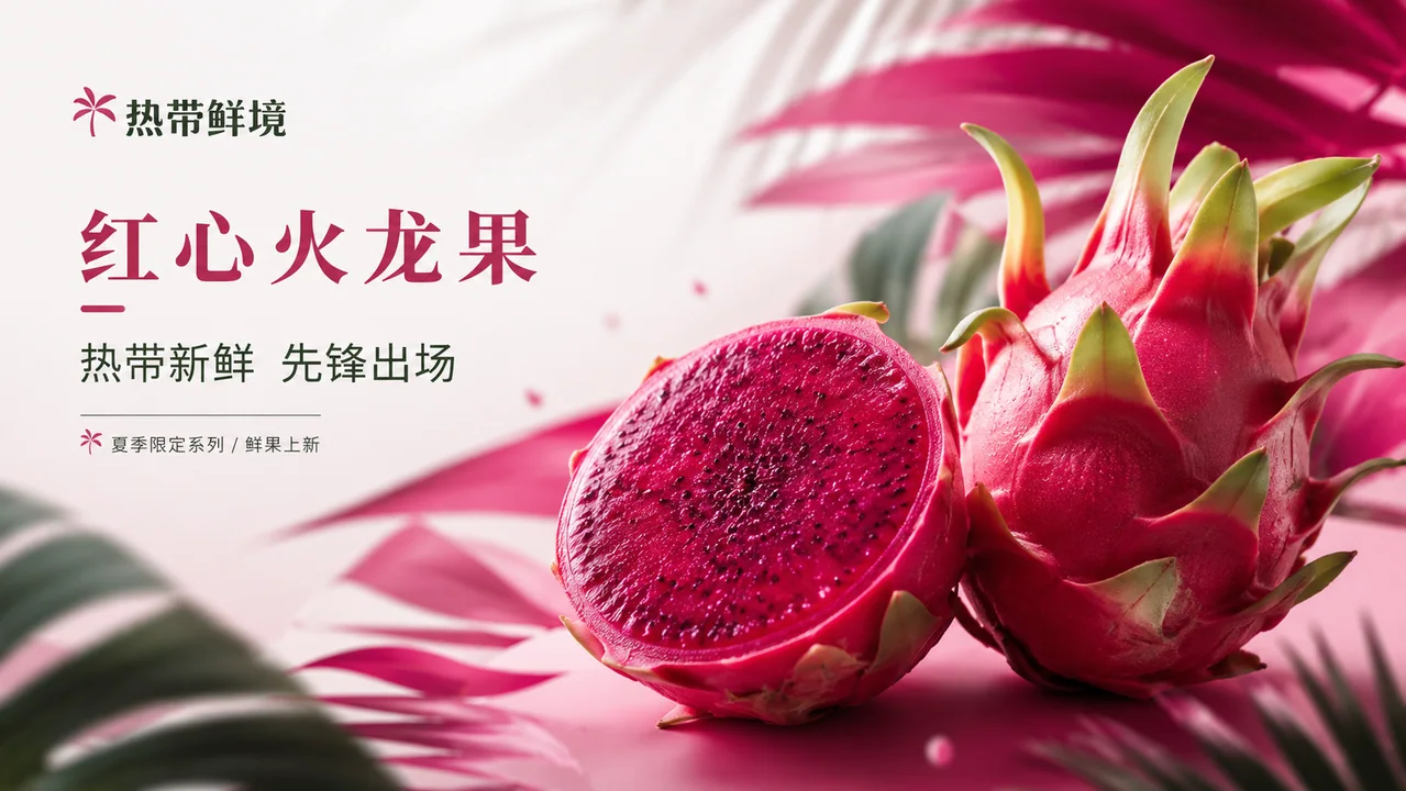 热带先锋美学:红心火龙果品牌官网横幅