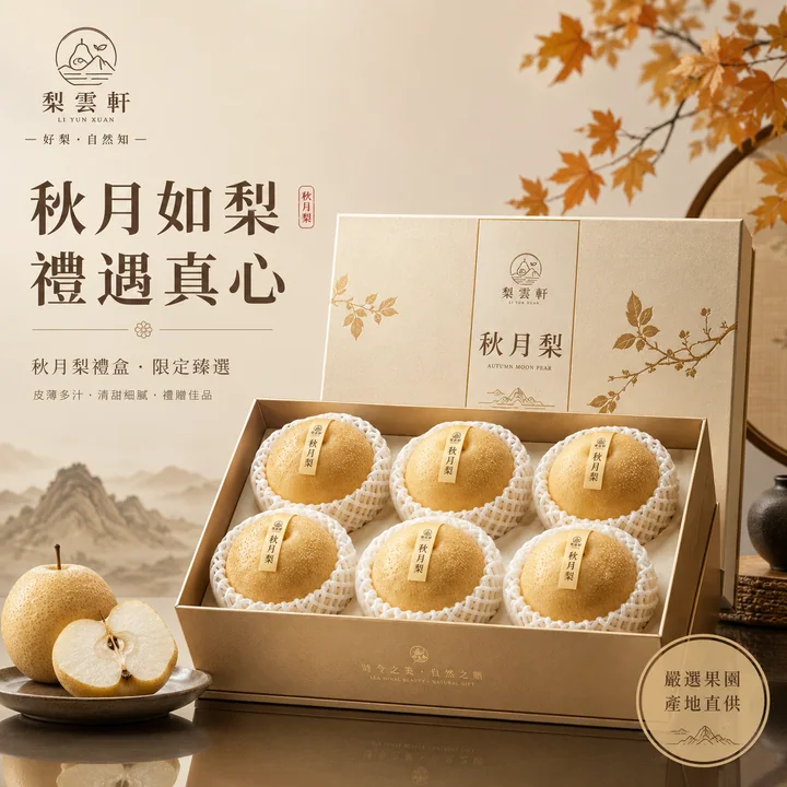 东方韵味秋月梨礼盒品牌视觉KV