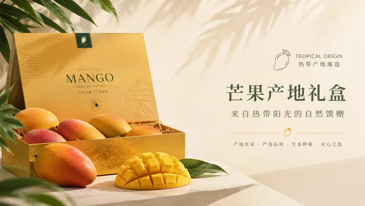 匠心芒果产地礼盒品牌视觉KV横幅