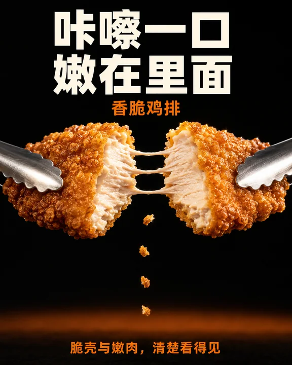 酥脆与鲜嫩的极致碰撞：香脆鸡排海报