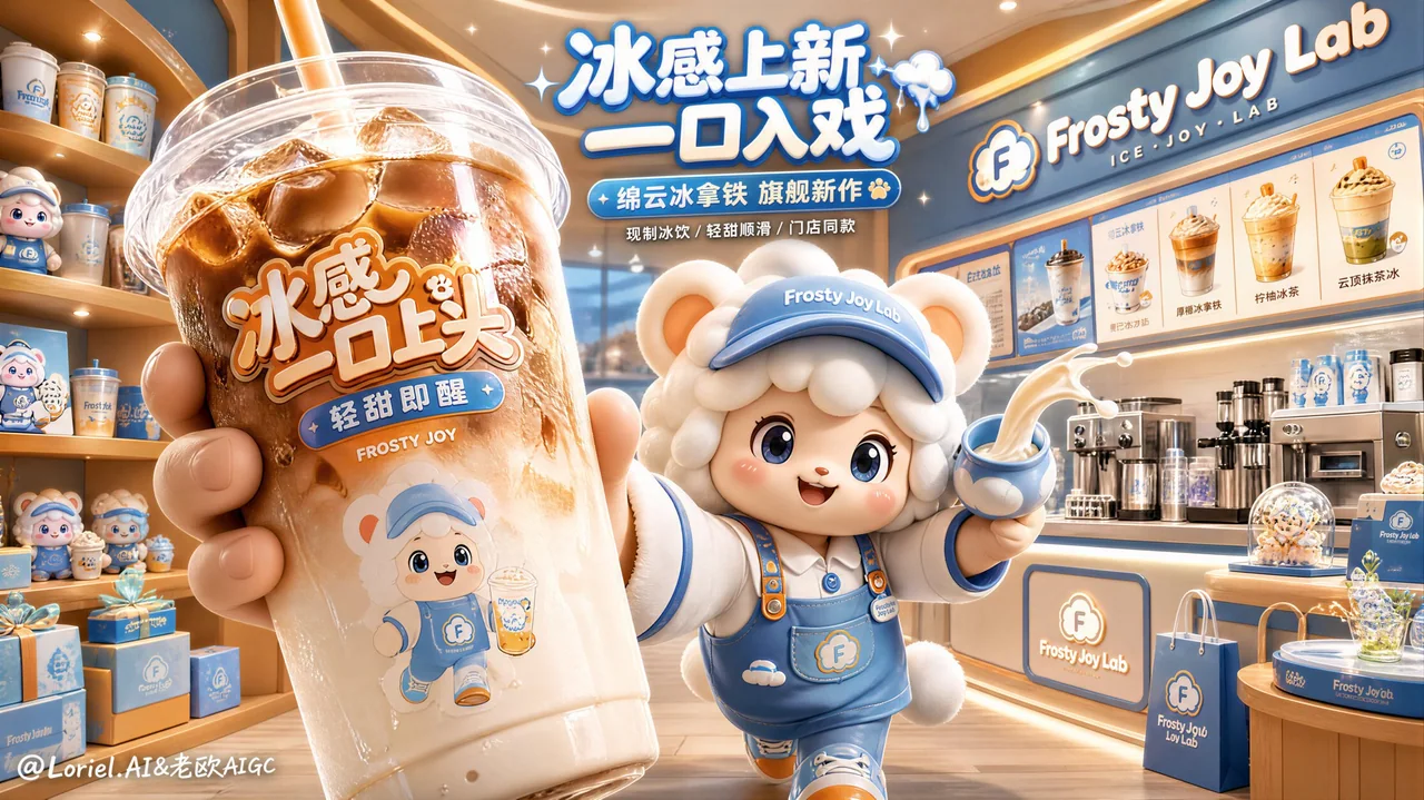 莓莓清风旗舰级海边冰淇淋海报