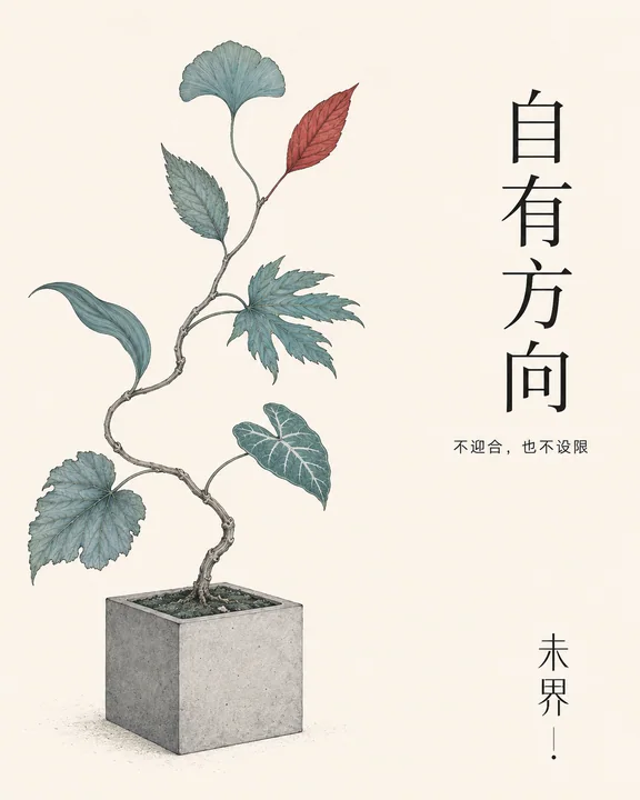 未界品牌自有方向当代新工笔海报