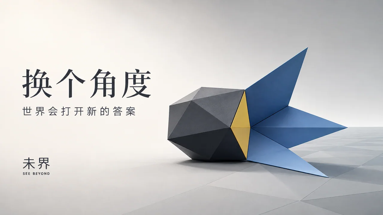 视角折叠：未界品牌高端几何极简插画