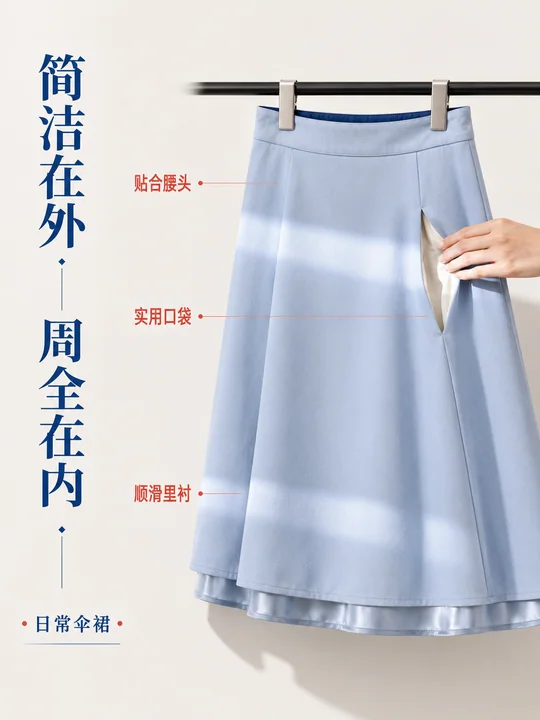 极简主义伞裙内里结构解析海报
