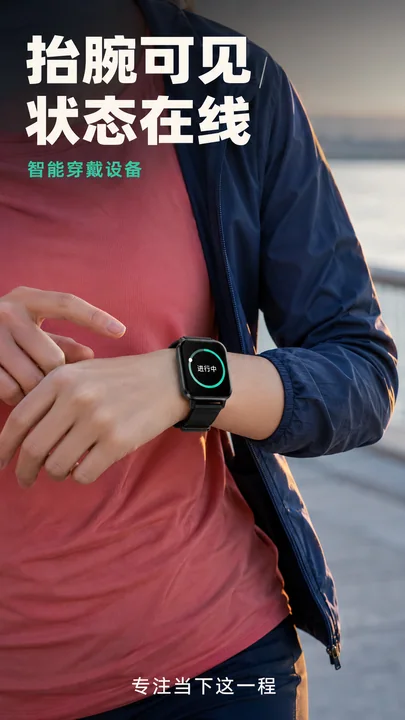 晨光之下的抬腕瞬间：智能穿戴纪实海报
