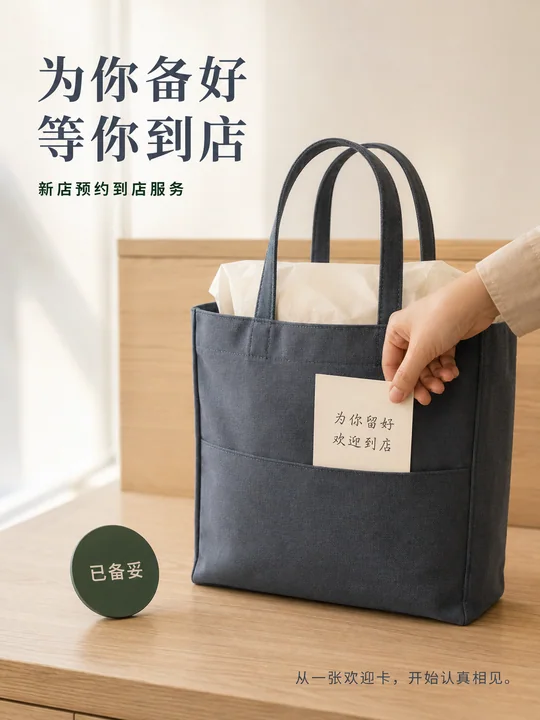 温暖治愈系预约制零售门店开业海报