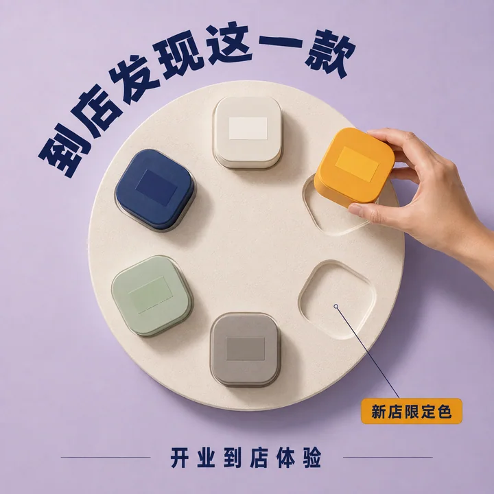 极简淡紫新店限定美妆开业体验海报