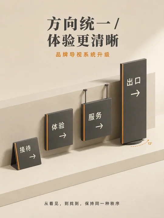 品牌导视系统升级:秩序感与统一导向