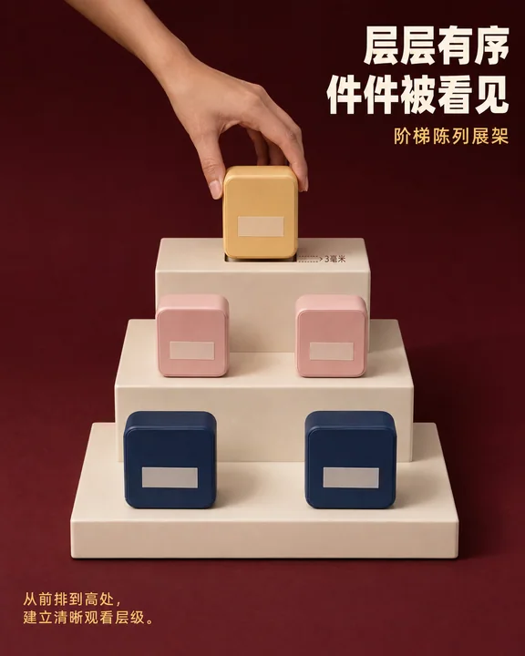 秩序美学:层层有序阶梯产品展架
