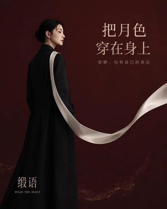 缎语中秋时装大片：把安静与流动的月色穿在身上