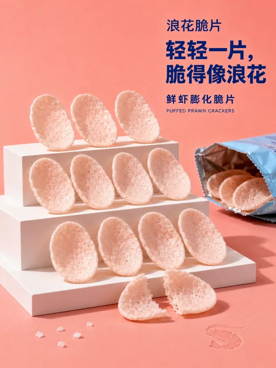 浪花脆片极简风商业摄影海报