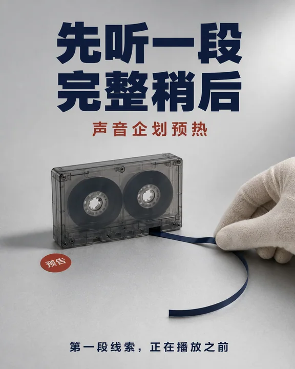 磁带留白:先听一段声音预热海报