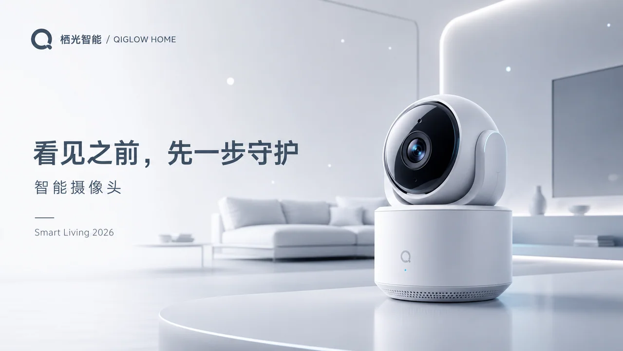 极简主义智能家居摄像头品牌视觉大片