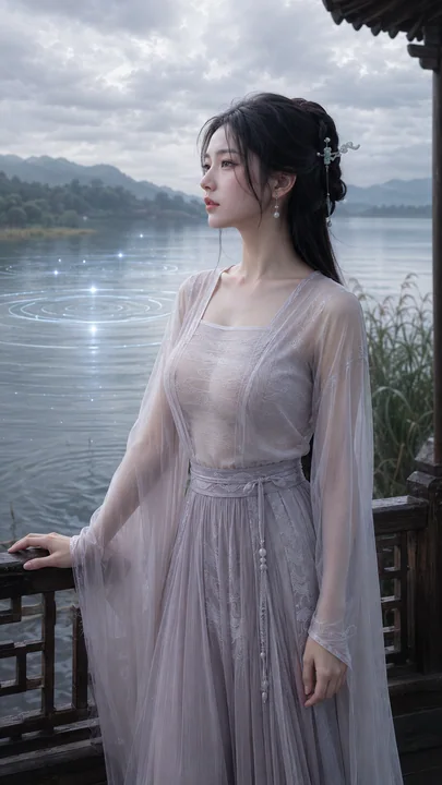 烟藕轻罗听潮使：唐风仙侠湖亭之影