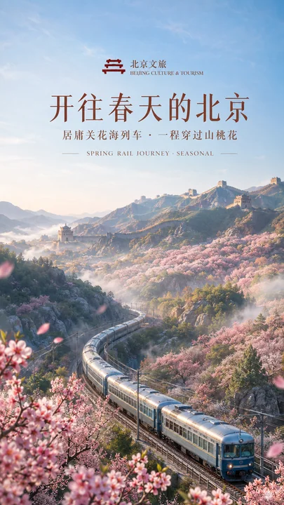 开往春天的北京:居庸关花海列车品牌视觉