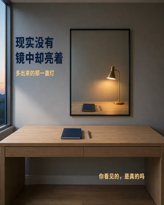 虚实之间：镜中多出的暖黄灯火