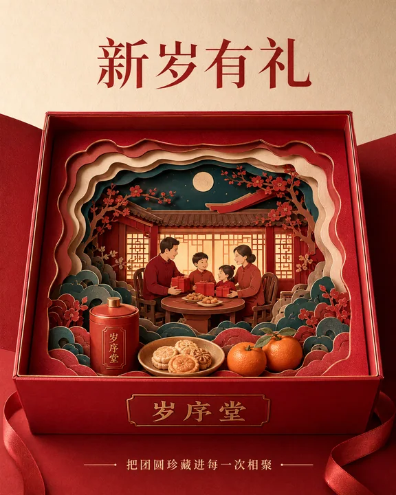岁序堂高端分层纸雕:把团圆装进新年礼盒