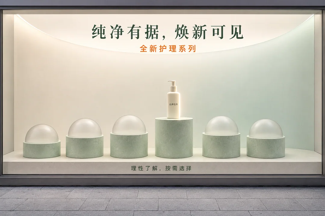 晨露实验台：纯净秩序下的极简美妆橱窗
