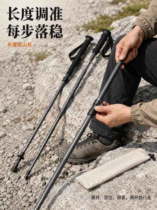 专业徒步装备海报长度调准落杖稳固