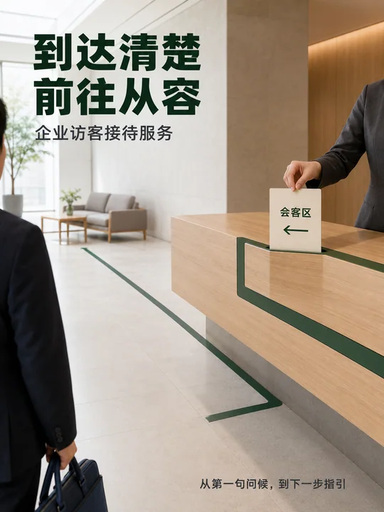 到达清楚前往从容企业导视海报