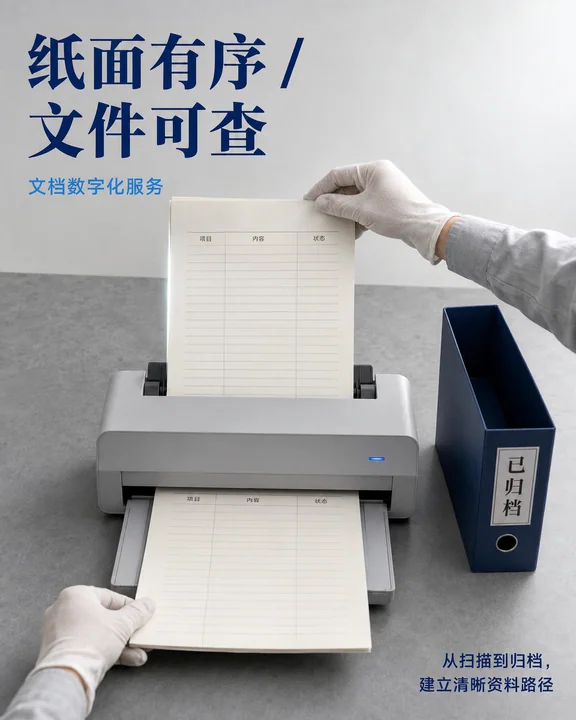 纸面有序文件可查数字化办公海报