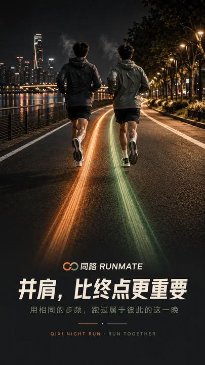 并肩奔跑城市夜赛七夕开屏视觉