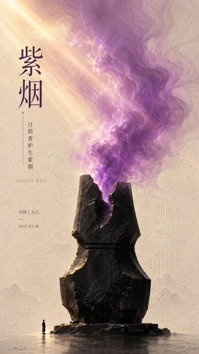 东方留白艺术海报装置提示词