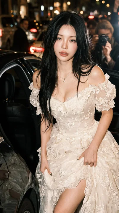 神秘新娘深夜奢华轿车狗仔摄影