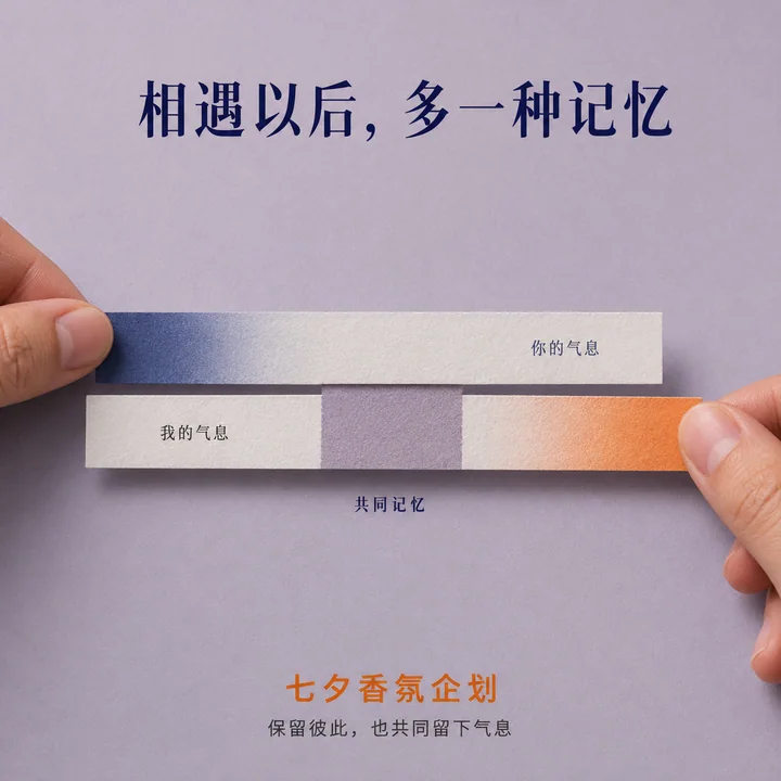 极简主义七夕香氛海报共同记忆