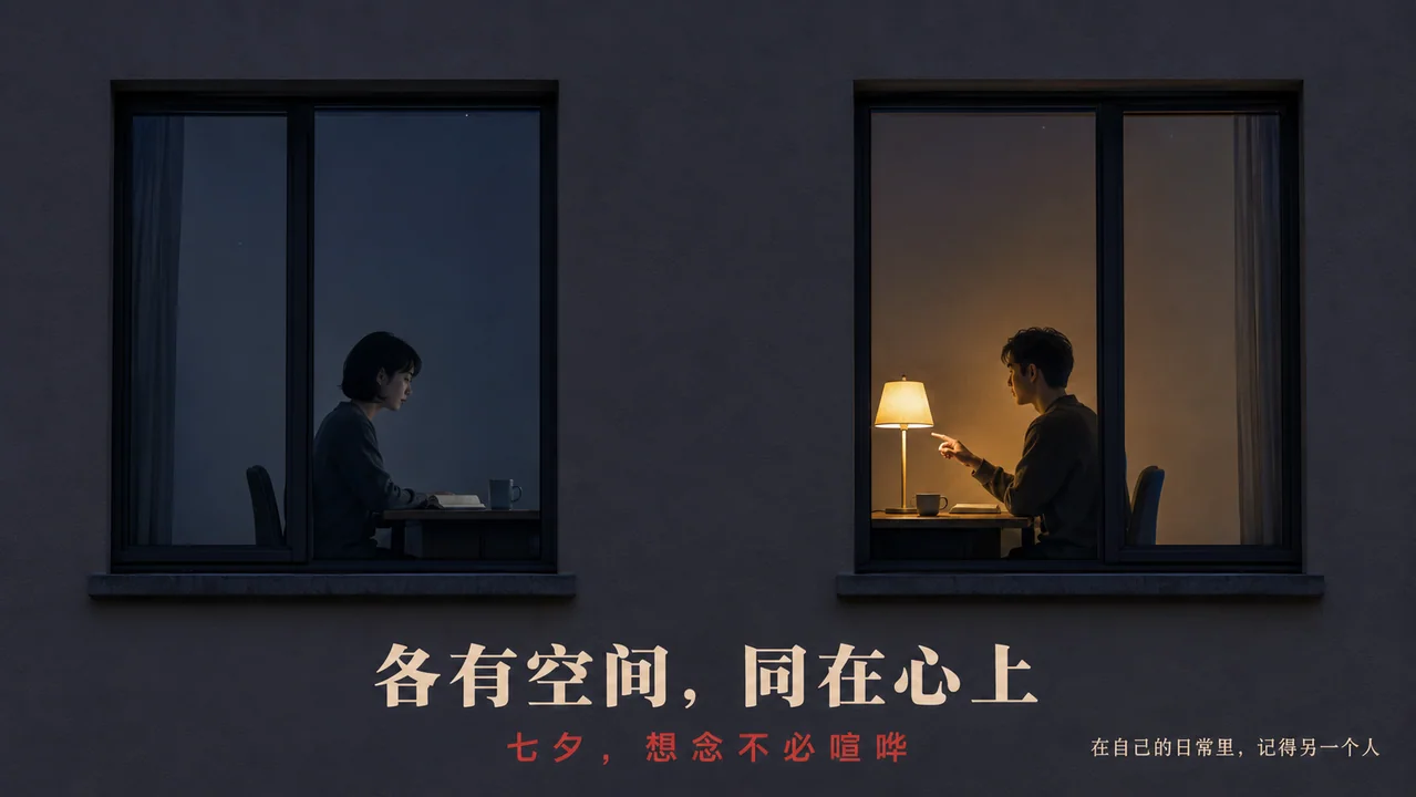 七夕克制美学下的都市窗扉叙事海报