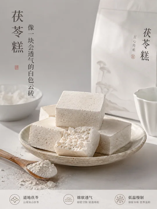 极简中式茯苓糕：如云朵般轻盈的养生美学