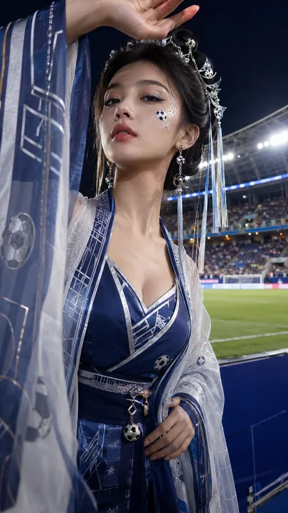 绿茵场上的古风冷艳世界杯足球宝贝
